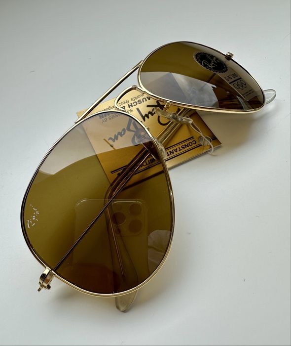 Ray Ban Bausch&Lomb USA Aviator G15 лещи сиви/зелени нови с кальф