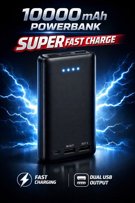Super powerbank– TOK HECH QACHON TUGAMAYD  Eeng qulay narxda tez ul
