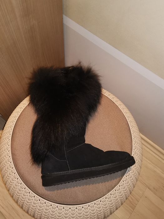 Дамски ботуши, естествен велур и лисица!