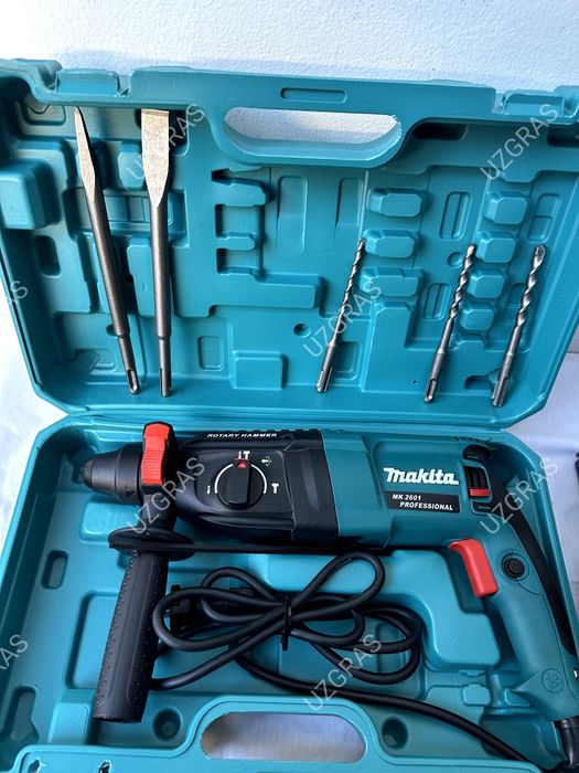 4в1 комплект вместе перфоратор + шруповерт + лазерный уровень болгарка