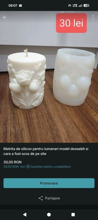 Vand matrite de silicon pentru lumanari sau sapun
