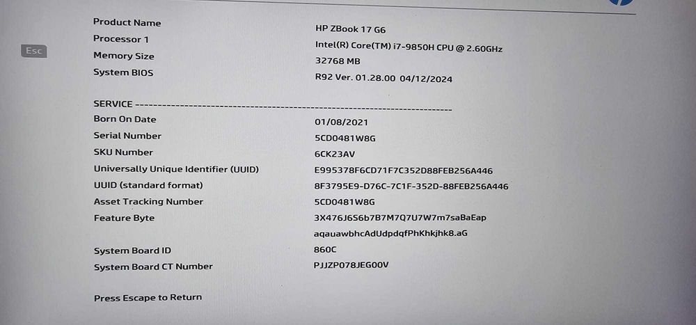 Statie Grafica HP ZBook G6