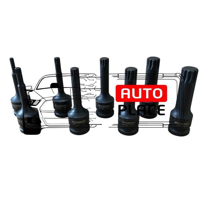 Комплект ударни битове 1/2 – сплин 8 части HAWEK