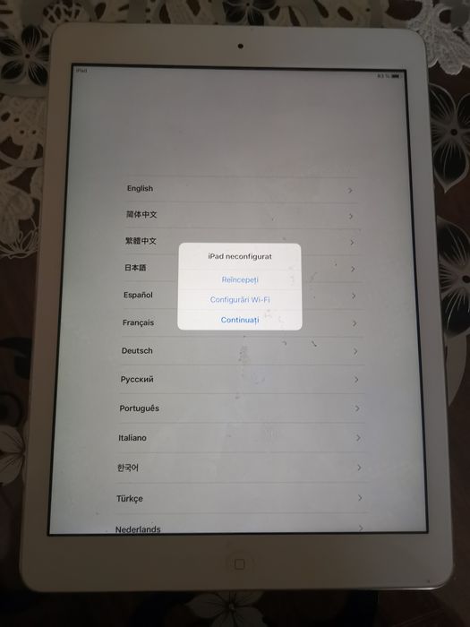 Tableta Apple Ipad air blocată