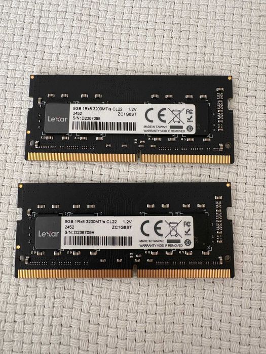 16GB DDR4 2× Lexar 8GB DDR4 3200MHz CL22 SODIMM | LD4AS008G-B3200GSST