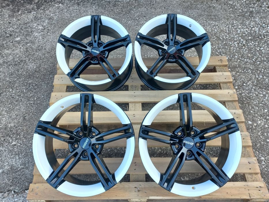 18"Rays 5x114.3 Black- White Honda Mitsubushi Lexus Renault Dacia Toyota 8j et40 Чисто Нови.