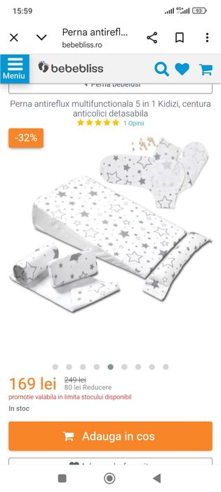 Patut bebelusi+perna antireflux+saltea  infasat