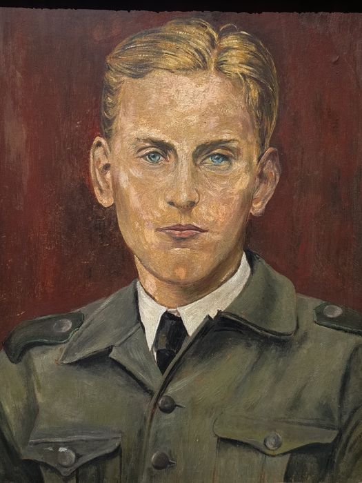 Tablou Foarte Vechi Portret Soldat Din Al Doilea Război Mondial