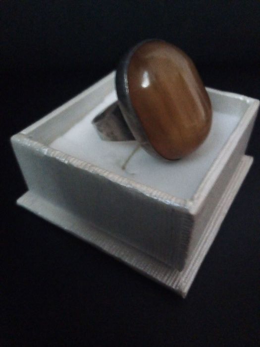 Стар турски сребърен пръстен с кехлибар/Винтидж сребърен медальон