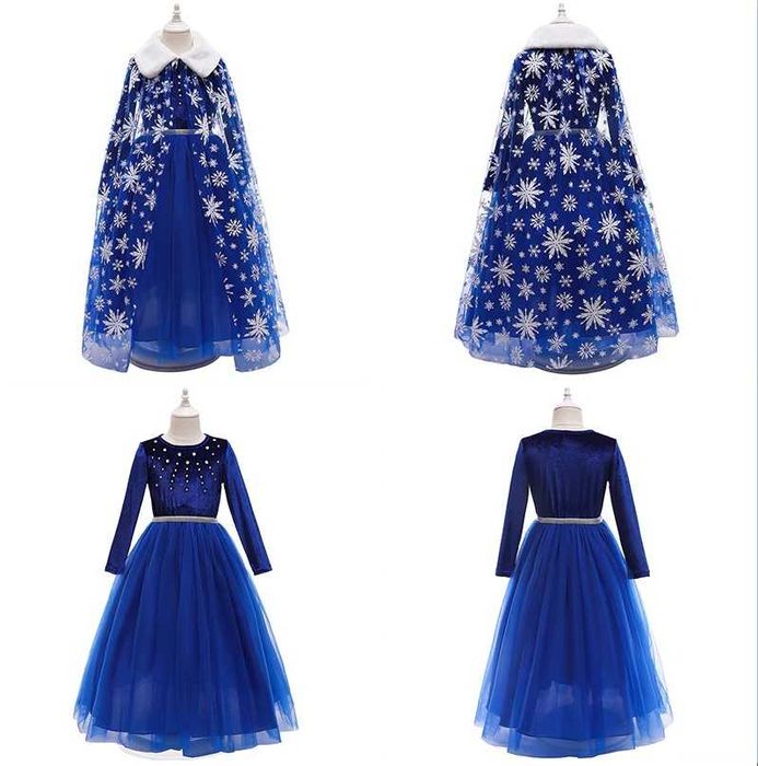 Rochie/rochita Elsa Frozen cu trena si blanita