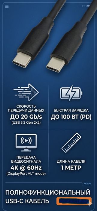 Кабель type-c 60w