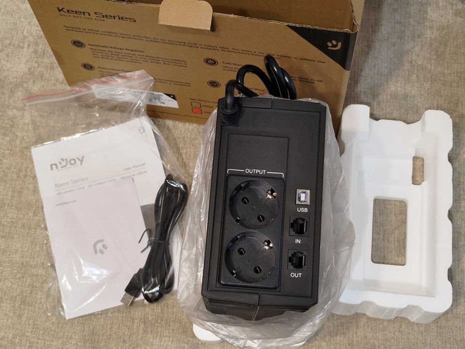 UPS Njoy NOU 800VA/480W Stabilizator tensiune Sursa baterie protectie