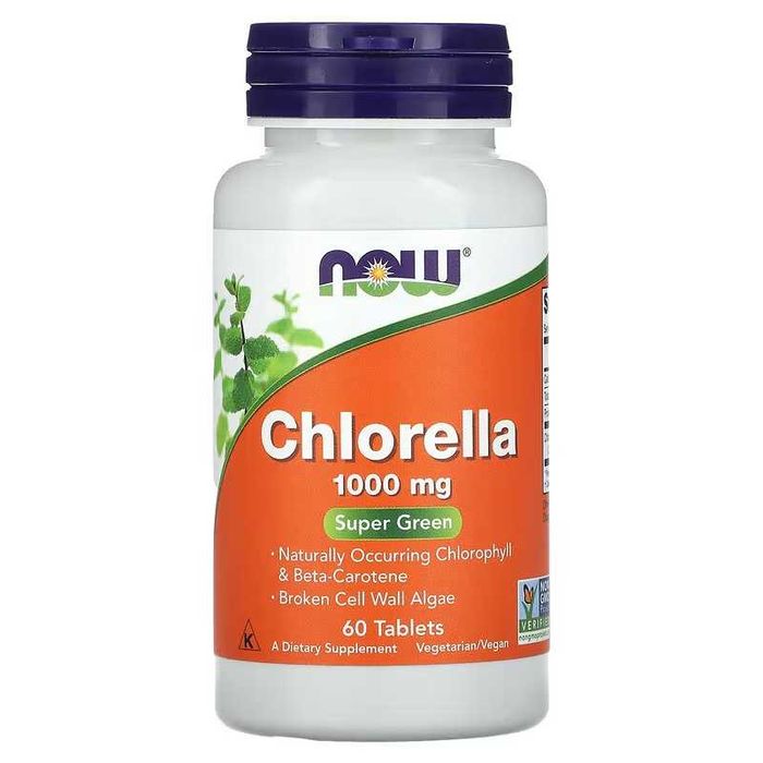 NOW Foods Chlorella Хлорелла 1000 мг, 60 таблеток