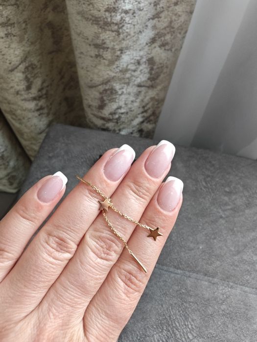 Золотые серьги протяжки продевки новые