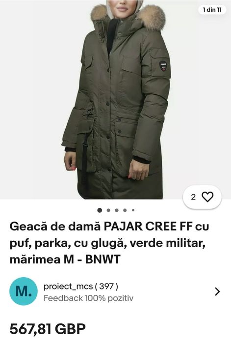 Geaca Parka  iarna dama Pajar Canada M