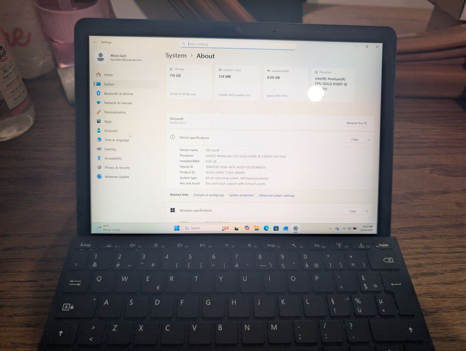 Microsoft surface Go 3 că noua.