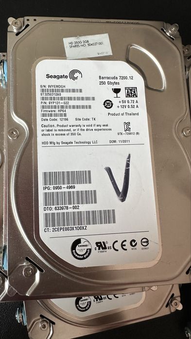 лот от 5 броя хард дискове Seagate Barracuda 7200.12 – 250GB