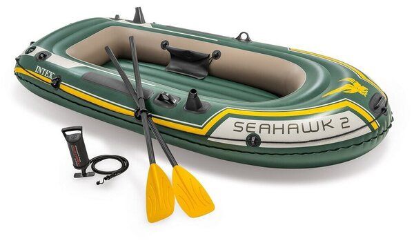 INTEX Надувная лодка SeaHawk 200-Set двухместная 236×114×41 см + насос