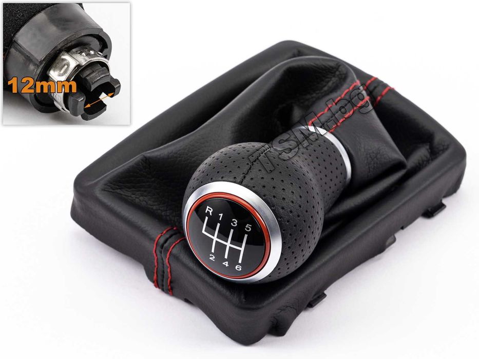 Кожена Топка Скоростен Лост с маншон за AUDI A6 C6 4F АУДИ А6 S-Line