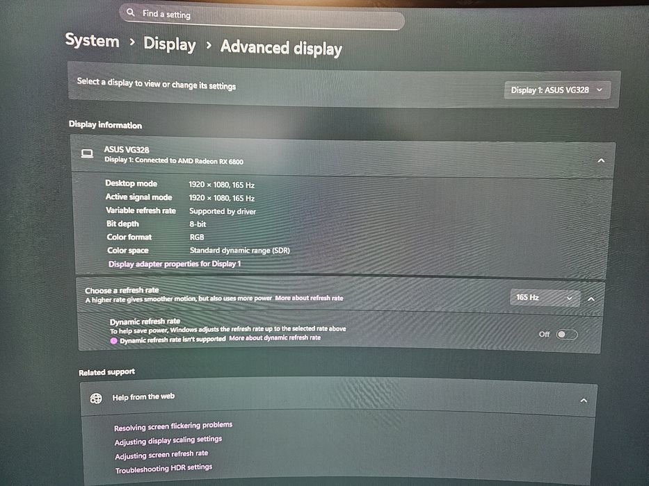 Monitor Gaming Asus Rog VG328 curbat