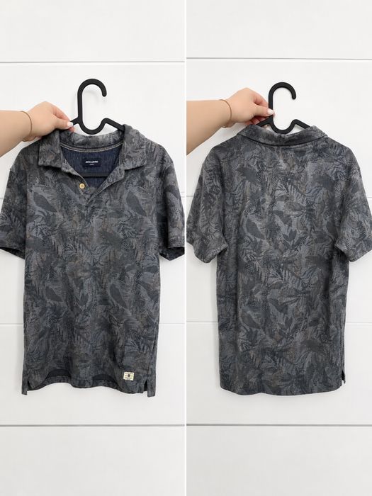 Jack & Jones сива поло тениска с принт