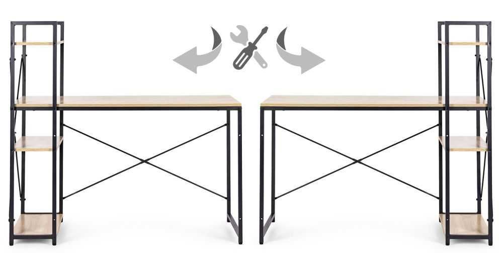 Компютърно бюро, дървено, с рафтове за съхранение, 120*60 см