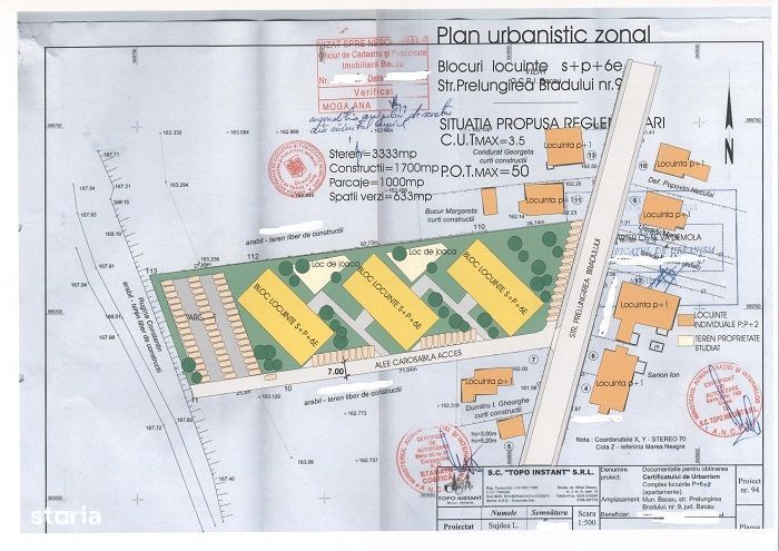 Teren intravilan 3333 mp Prelungirea Bradului Bacau