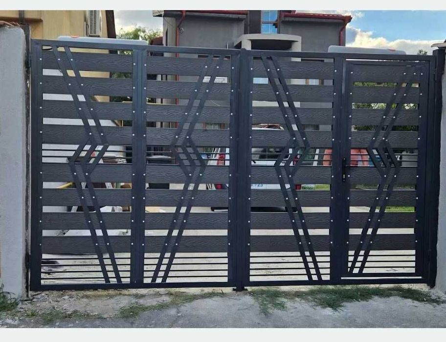 Garduri porti teava patrata si rotunda fier forjat model jaluzea modele decupate laser confectii din Wpc
