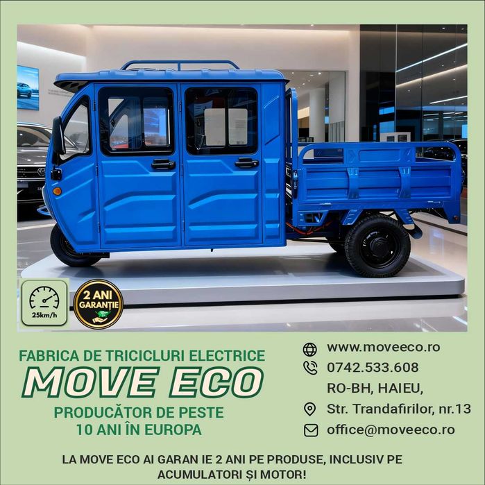 Triciclu electric 4 usi model T2 – 25km/h model 2026