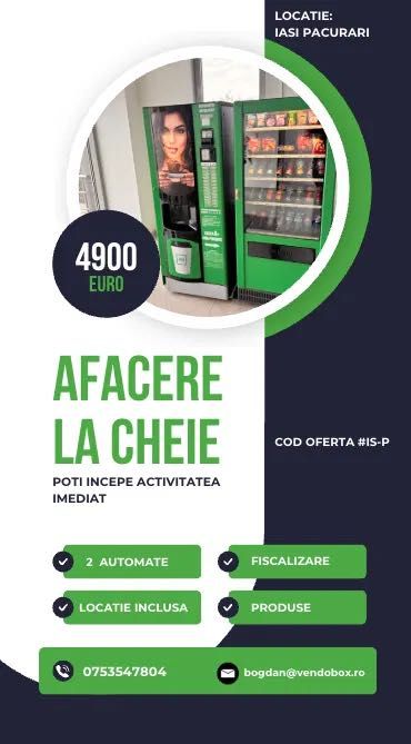 afacere la cheie cu automate de vending - fiscalizare gratuită