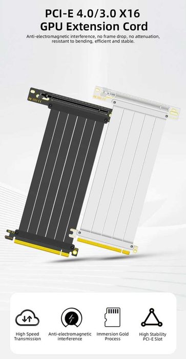 Кабел extender/удължител PCI-E 4.0 16x вертикален монтаж на видеокарта