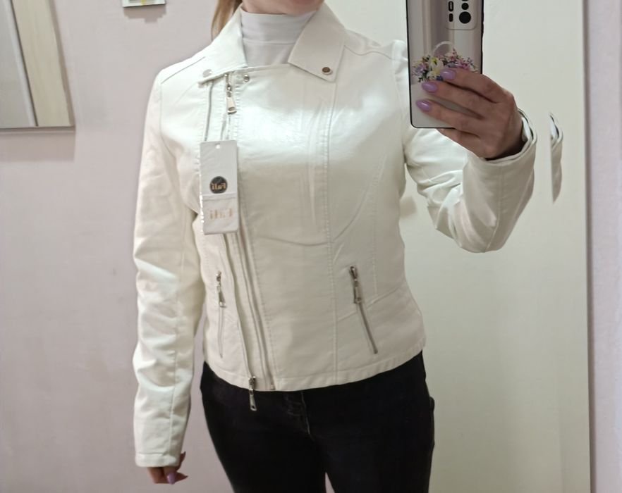 Кожаная новая куртка