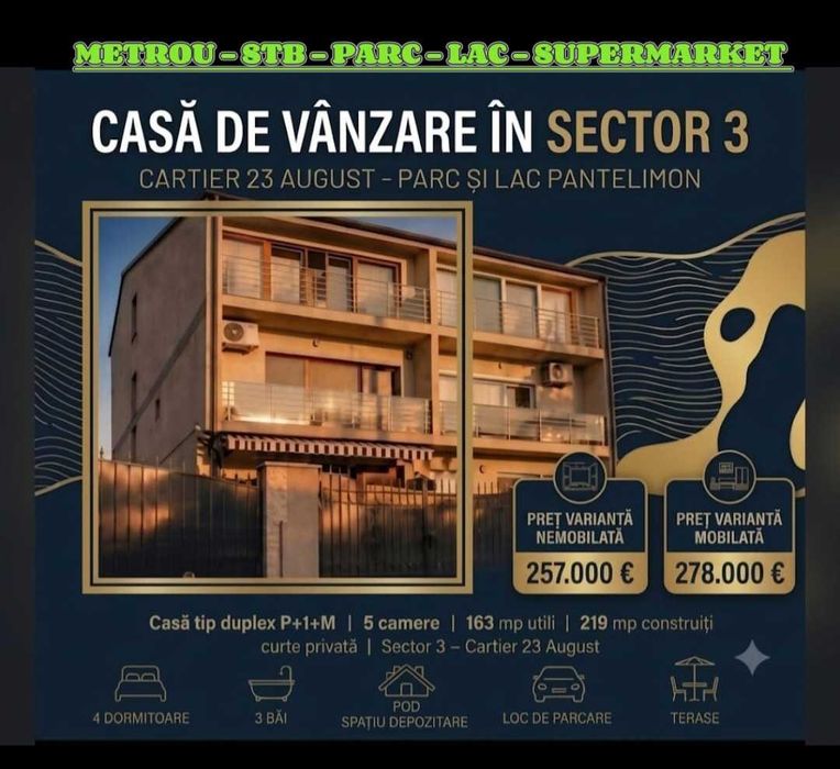 Casa de vanzare Cartierul 23 August Bucuresti sector 3