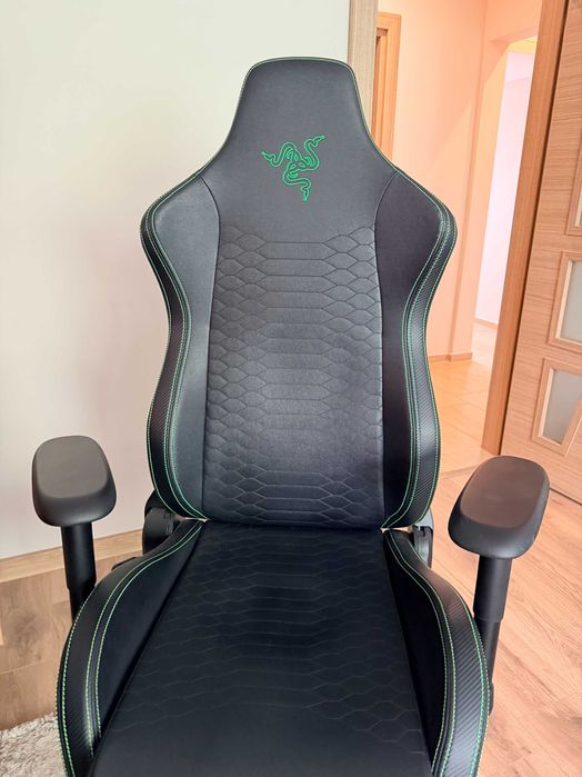 Гейминг стол Razer - Iskur X, черен/зелен