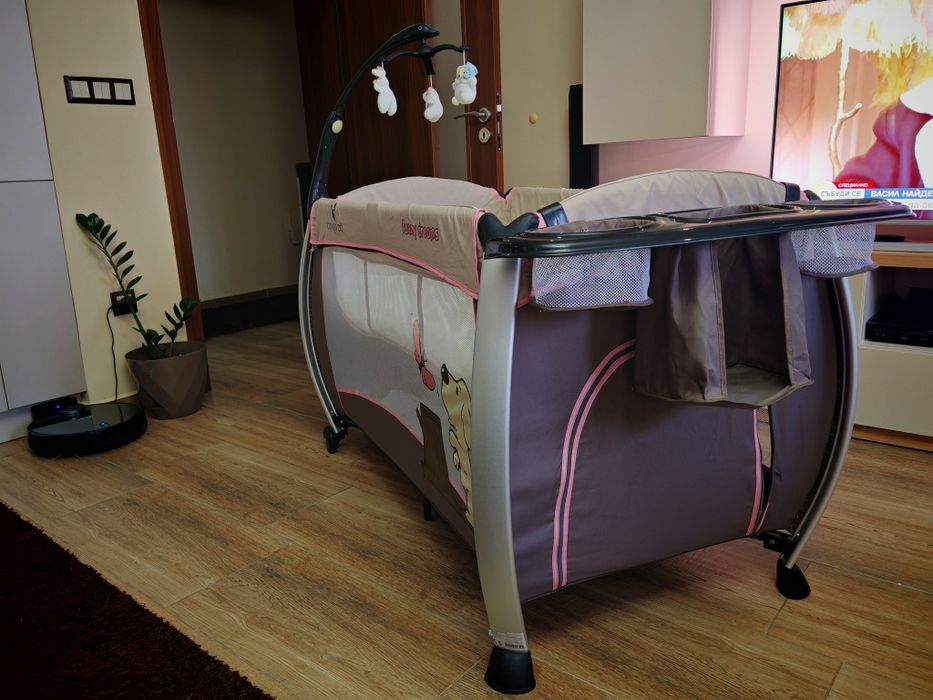 Бебешка кошара сгъваема на 2 нива + подарък