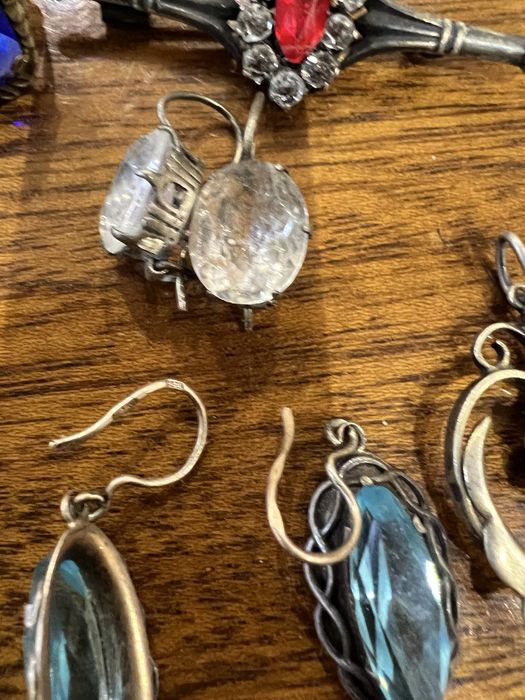 Украшения серебро . 875/916 серьги , броши , кольца