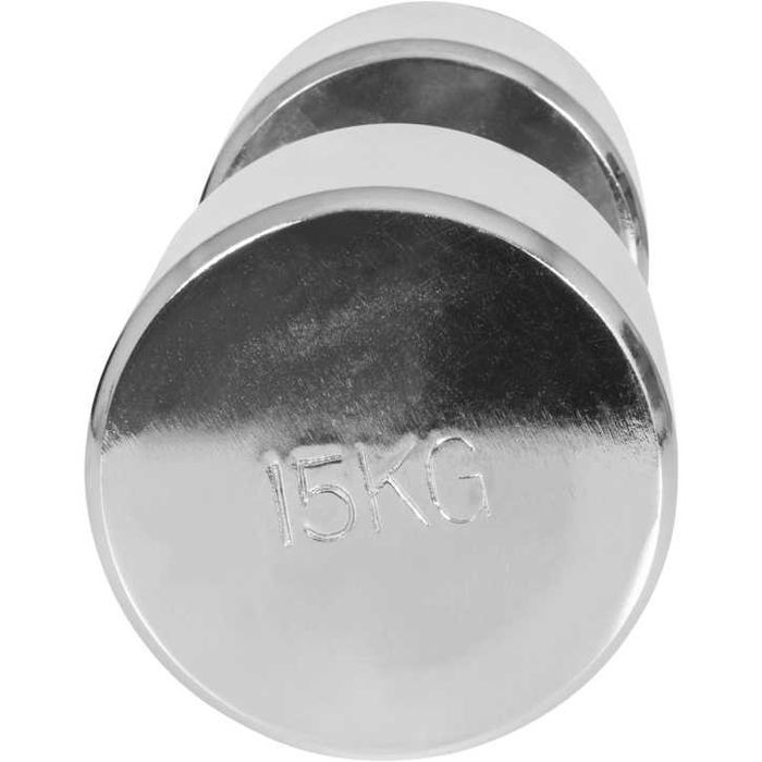 Set de 2 Gantere cromate cu greutate fixa 30 KG - 2 x 15 KG