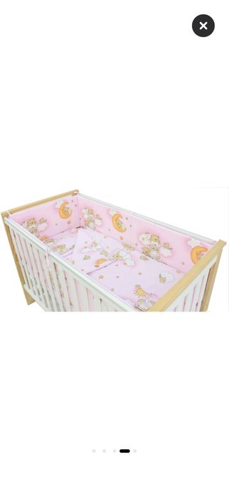 Lenjerie de patut bebe ursulet roz