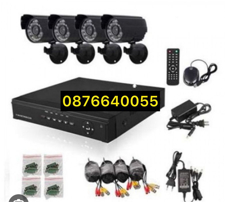 Комплект 4 камери за вътрешно / външно видео наблюдение