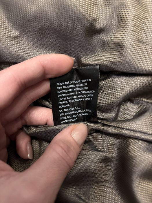 Vesta blana de vulpe