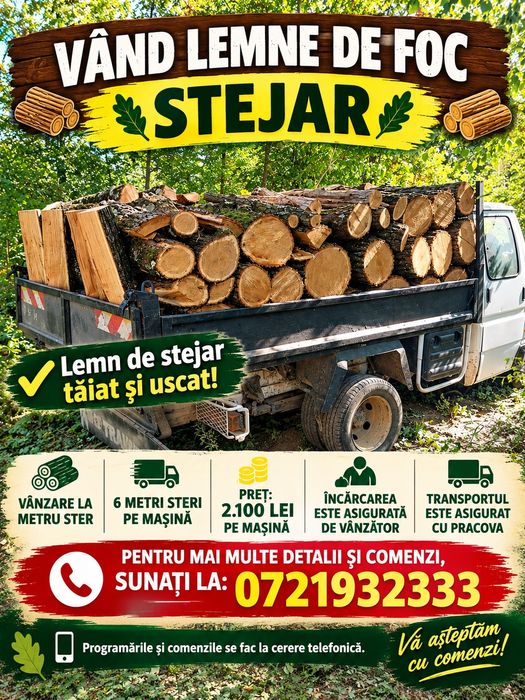 Vînd lemne de foc esență tare Stejar