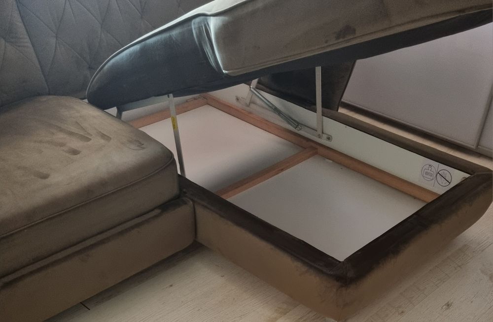 Coltar Cotta extensibil RETRO , dreapta, stofa velvet oliv