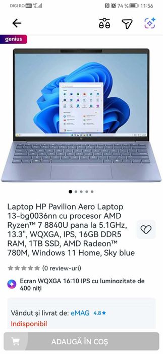 Vand laptop HP, nou