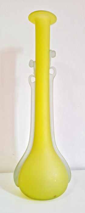 Vază vintage, anii '70, stil "pate de verre", Franța