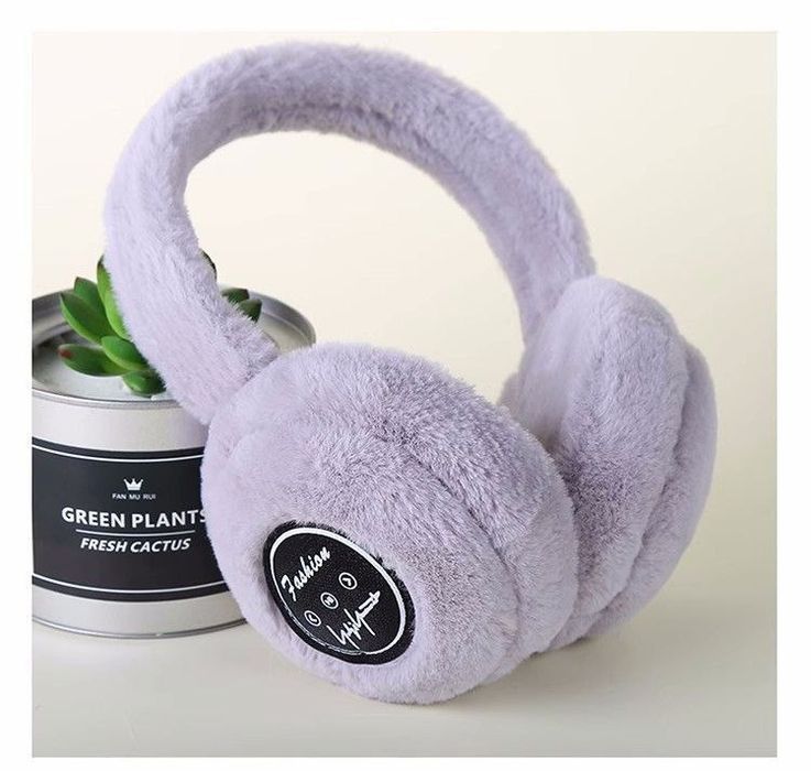 Меховые наушники с блютуз и подключением к телефону.  Кишки наушниклар