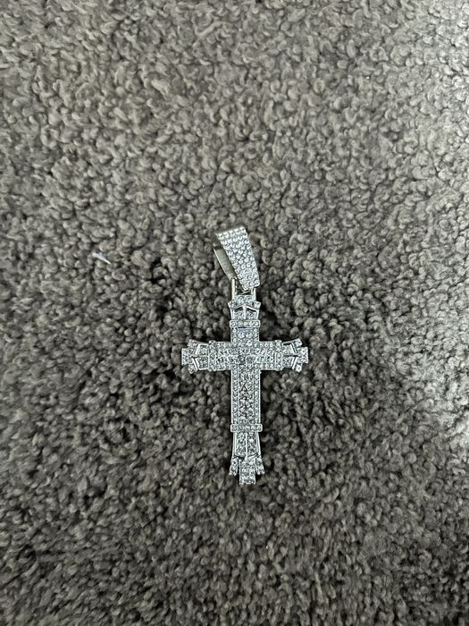 Lanț Cuban 47 cm + Pandantiv Cruce 7 cm – Set sau separat