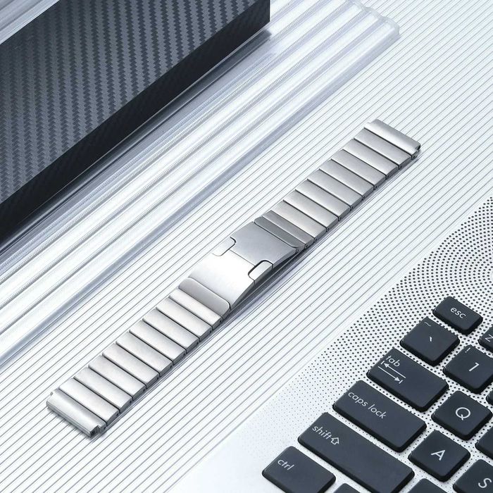 Curea metalica 22mm Huawei GT2 Pro 2e 3 Pro Titanium Negru Argintiu