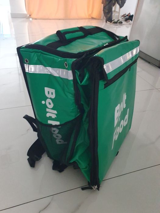 Geanta Bolt Food si Jacheta impermeabila mancare NOUA / Delivery Bag NEW / Glovo  / Bolt / Wolt