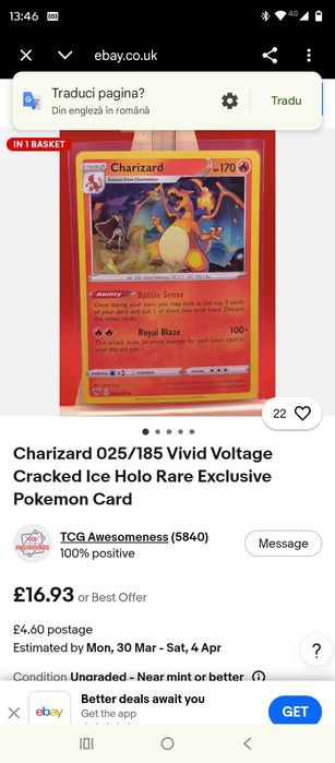 Cartonașe pokemon Rare de vânzare
