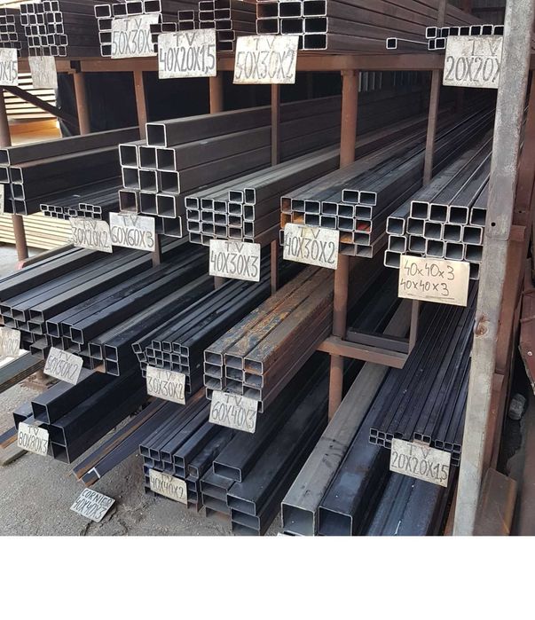 Țeavă Stâlp Rectangulară Neagră Gard 100x100x3 6ml